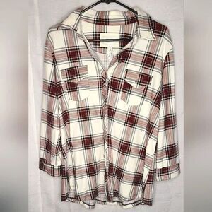 Market & Spruce Perrina Button Down Knit Top